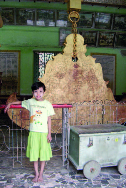 Myanmar triangular brass gong.